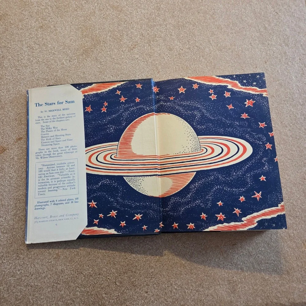 Harcourt Brace The Stars for Sam W Maxwell Reed 1946 Astronomy‎ Hardcover Book
